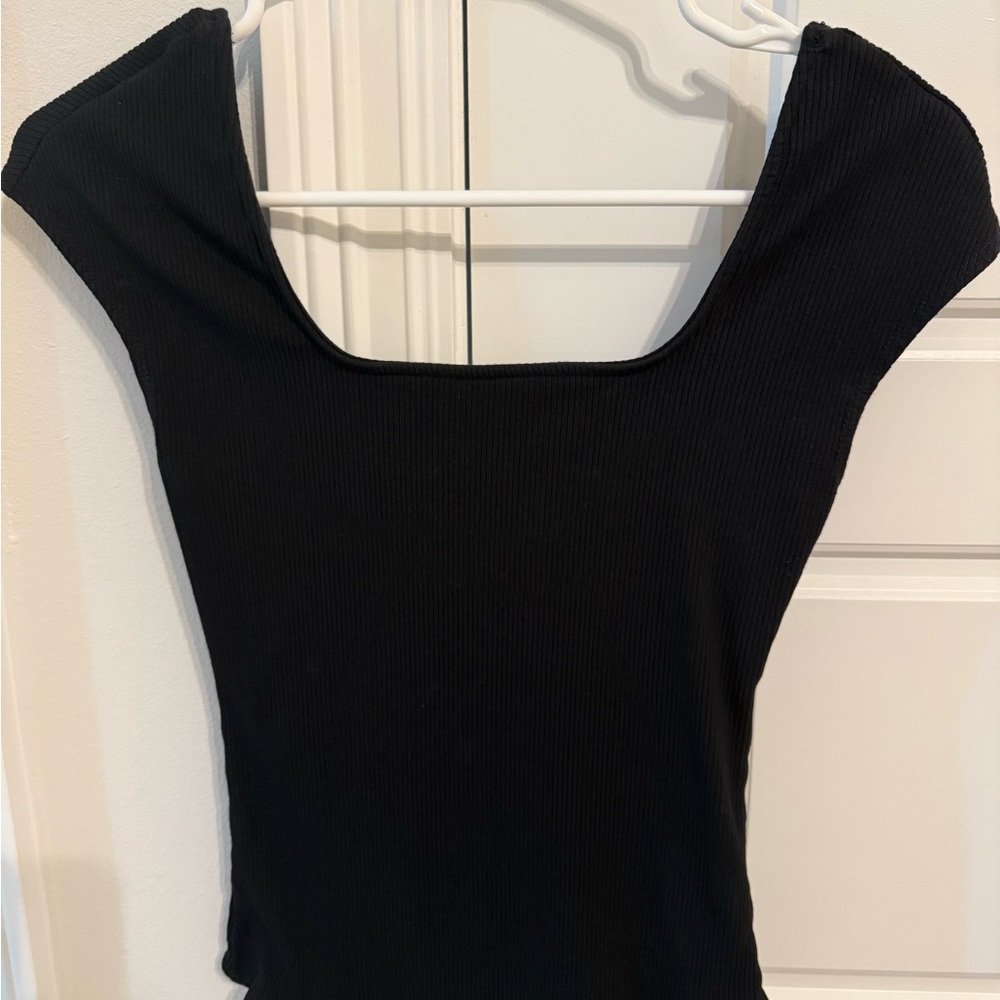 Altar'd State Black Ribbed Bodysuit